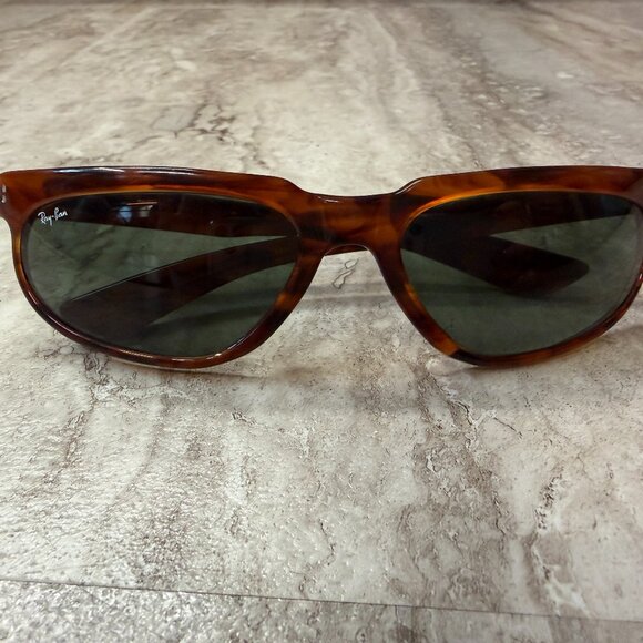 VINTAGE B&L RAY BAN W1956 YNAO SHINY TORTOISE G15 CRYSTAL SPORT WRAP SUNGLASSES